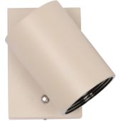 Freelight Picchio W8501C vooraanzicht creme wandspot met touchdimmer en stukje binnenzijde spot