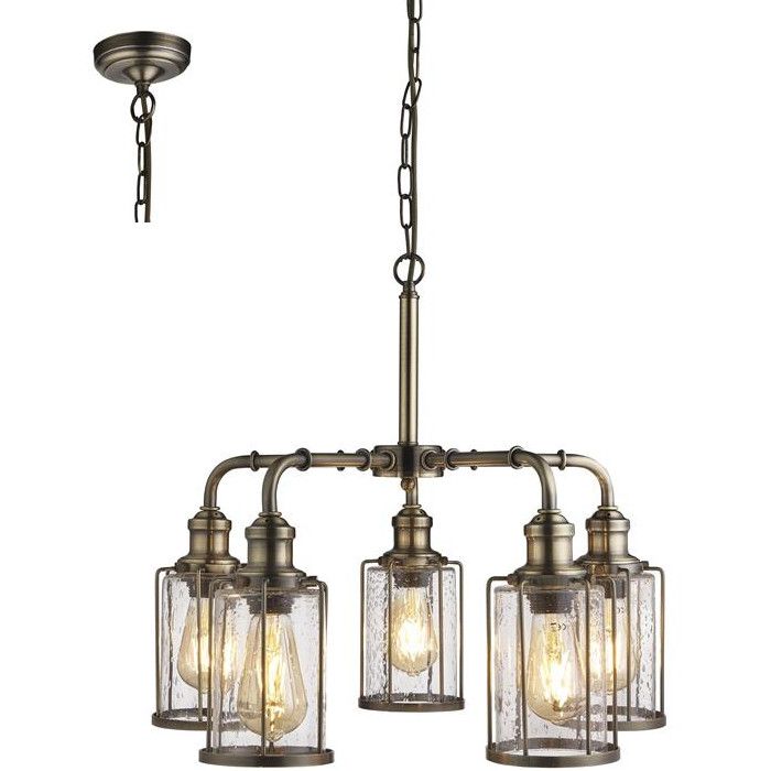 Searchlight SL-1265-5AB Kroonluchter Pipes brons 56cm