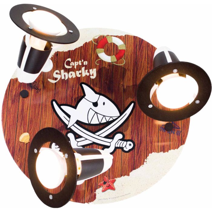 Elobra EL-130865 Plafondlamp Capt'n Sharky hout 30cm