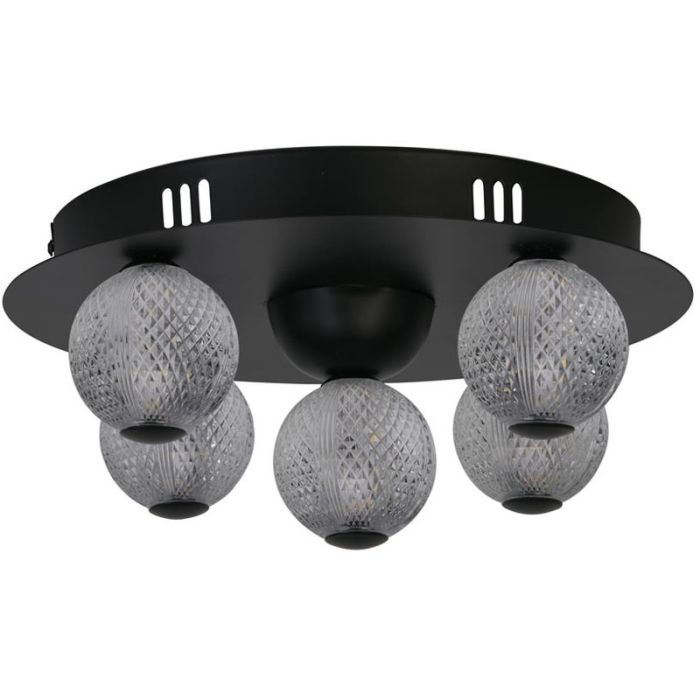 Searchlight SL-20923BK Plafonniere Asteroid zwart 33cm