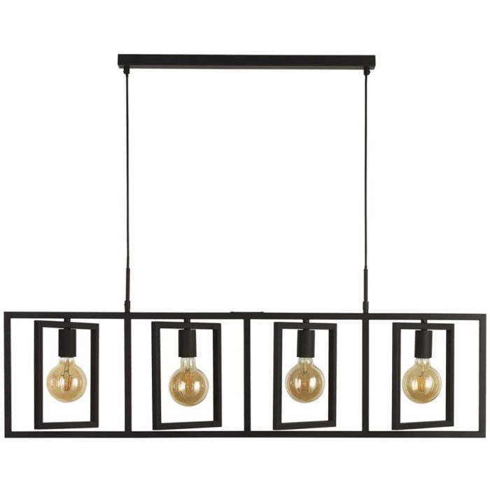 Searchlight SL-23203-4BK Hanglamp Plaza zwart 114cm