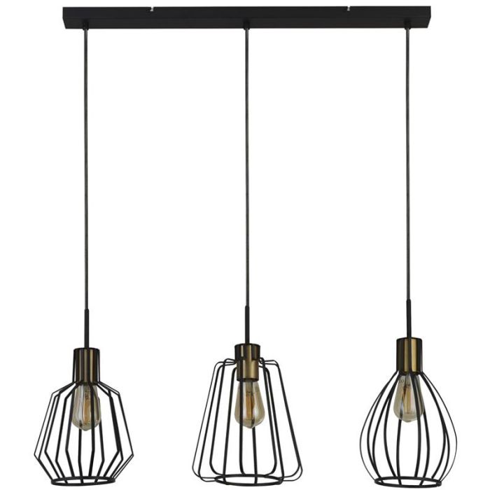 Searchlight SL-24053-3BK Hanglamp Melbourne zwart 85cm