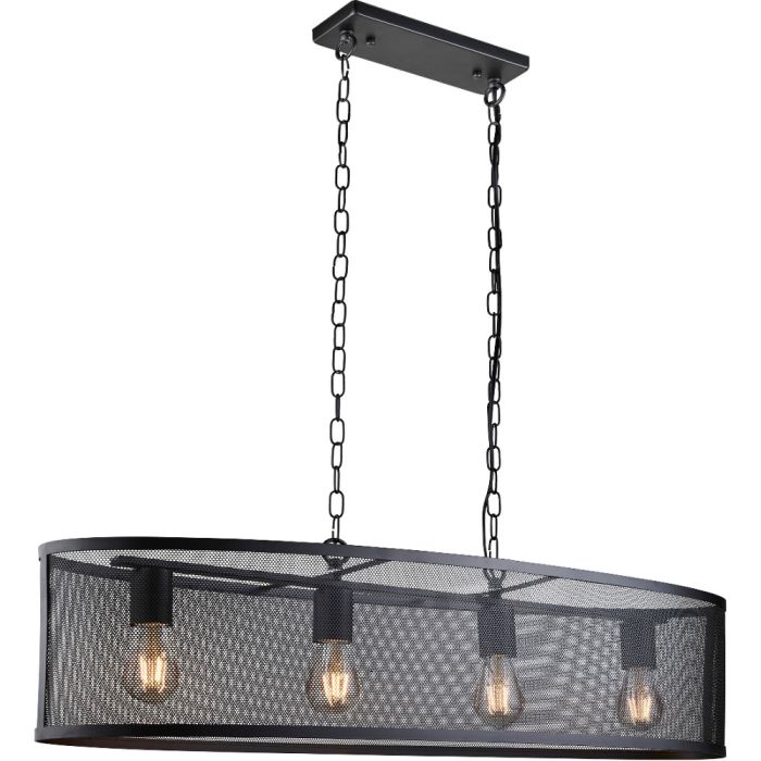 Searchlight SL-2484-4BK Hanglamp Fishnet zwart 91cm 