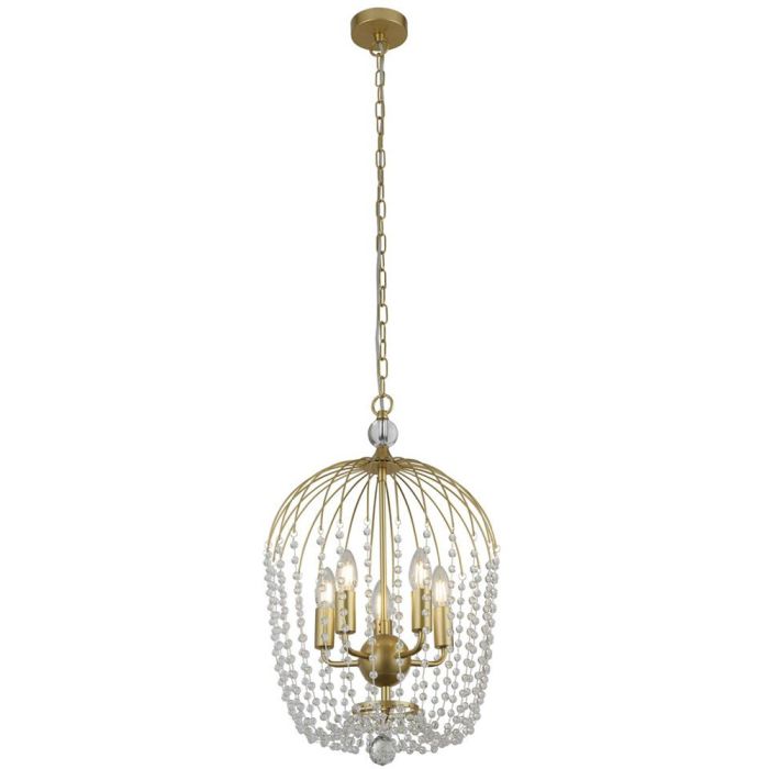 Searchlight SL-30216-5GO Kroonluchter Shower goud 36cm