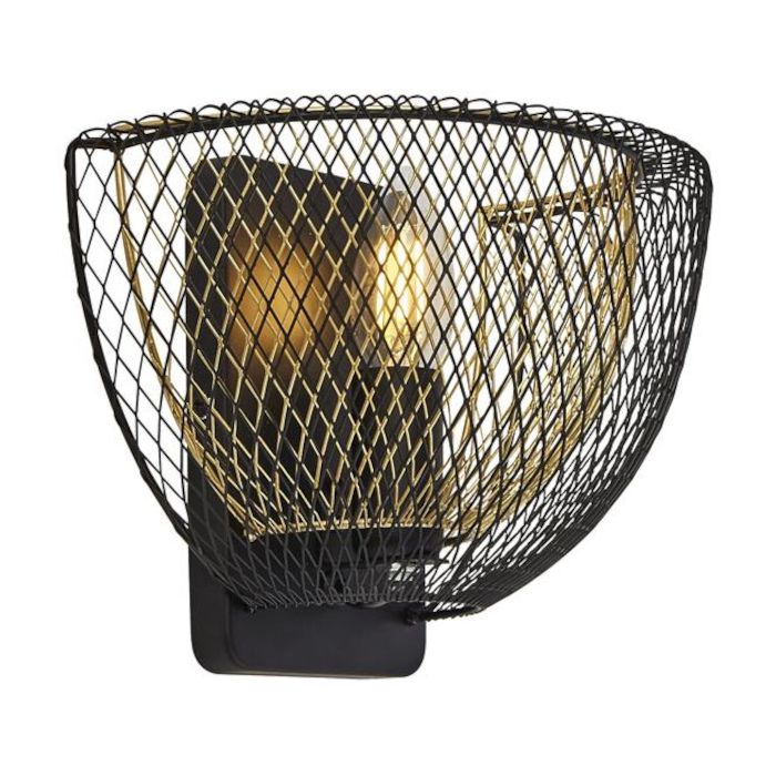 Searchlight SL-6842BGO Wandlamp Honeycomb zwart 25cm