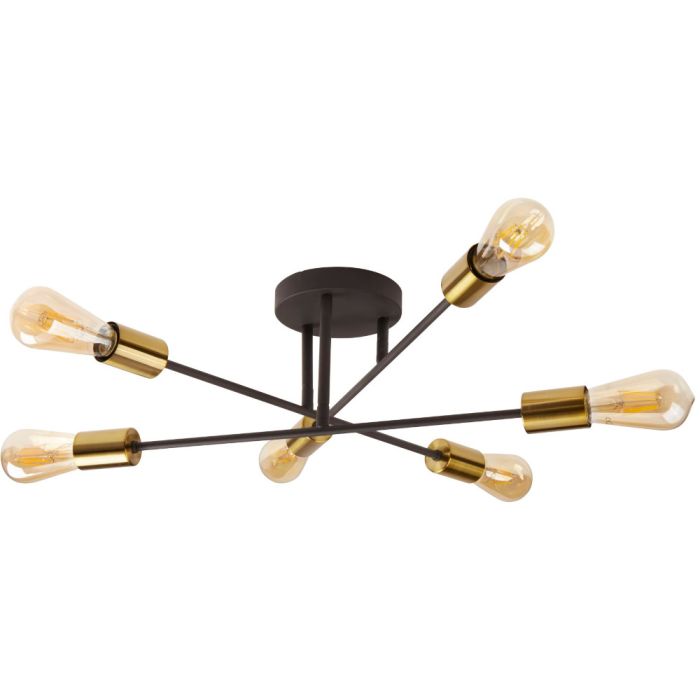 Searchlight SL-8046-6BK Plafondlamp Armstrong zwart 64cm