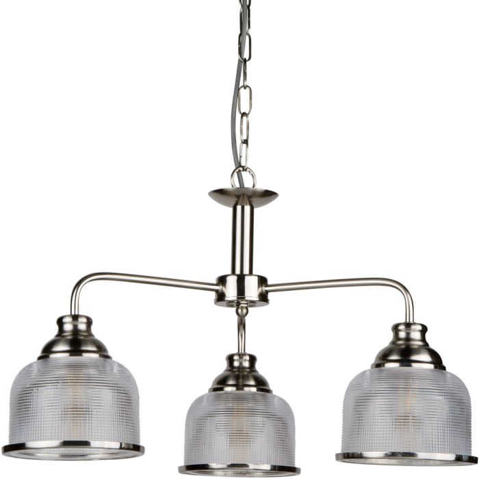 Searchlight SL-1683-3SS Kroonluchter Bistro staal 56cm