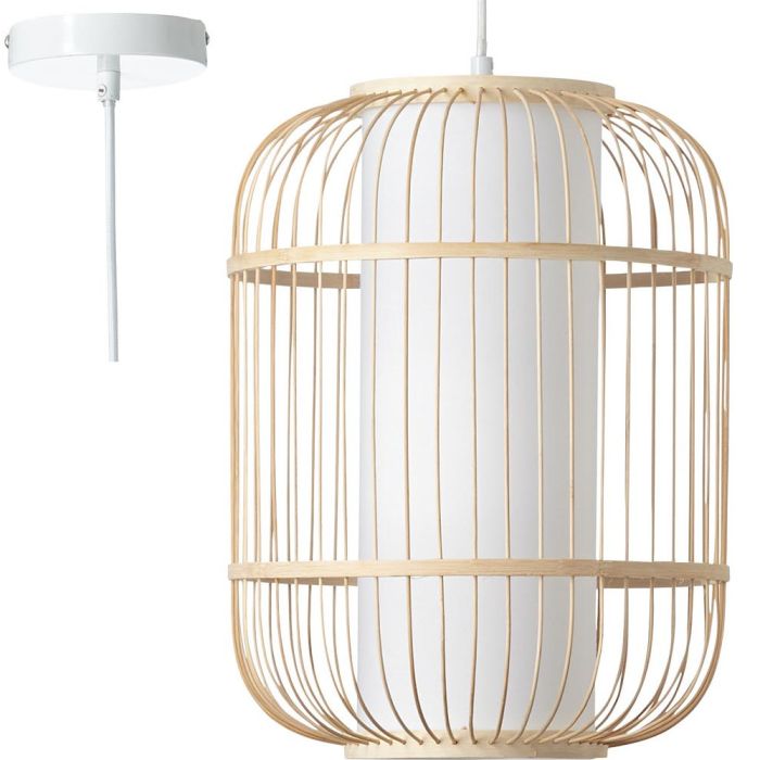 Brilliant 99245/09-BR Hanglamp Bones bamboe 30cm
