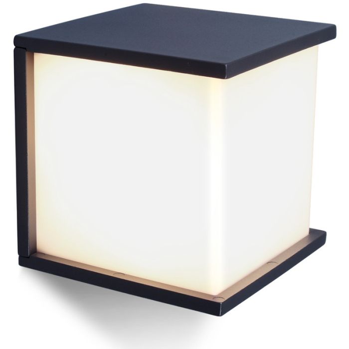 Lutec LT5184601118 Wandlamp Box Cube antraciet 17cm