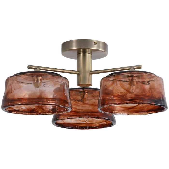 Searchlight SL-32027-3AB Plafondlamp Charlie bruin 46cm