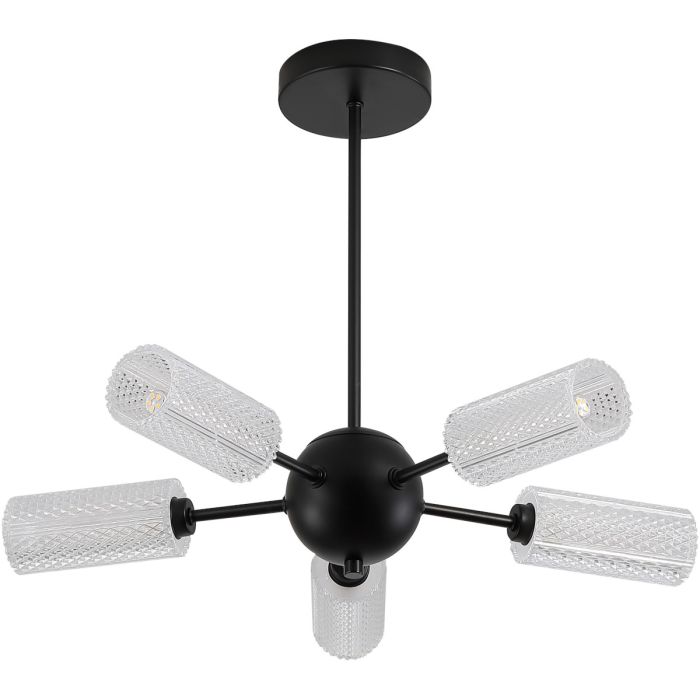 Searchlight SL-96505-5BK Plafondlamp Cosmic zwart 49cm