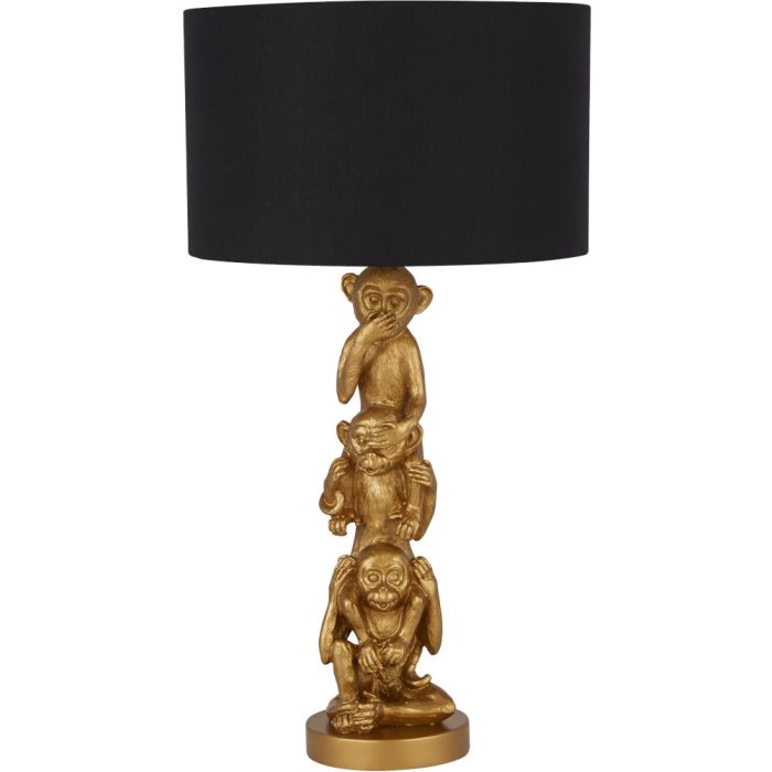 Searchlight SL-EU1030GO Tafellamp Wise Monkeys goud 52cm