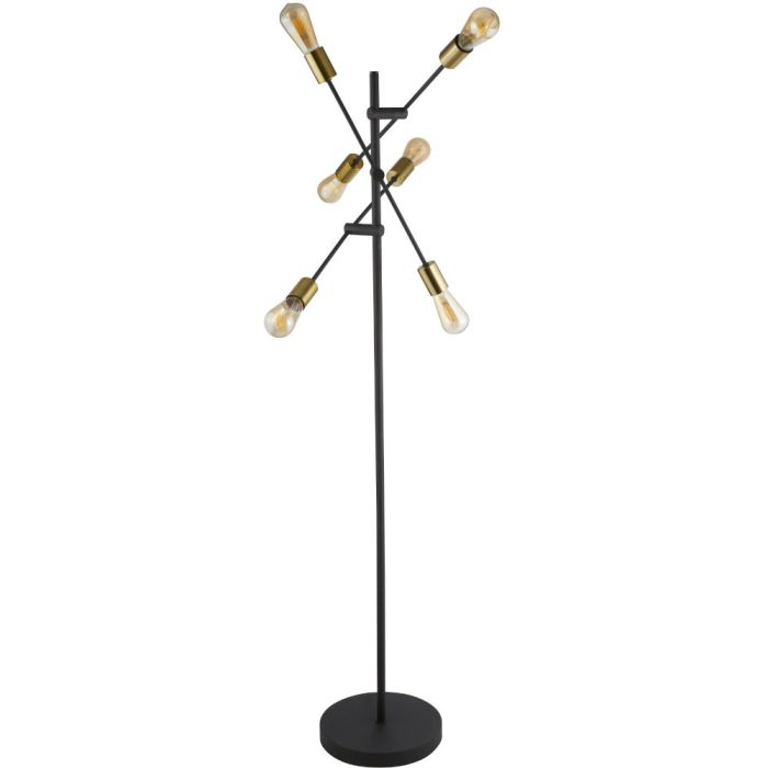 Searchlight SL-EU8076-6BK Vloerlamp Armstrong zwart 169cm