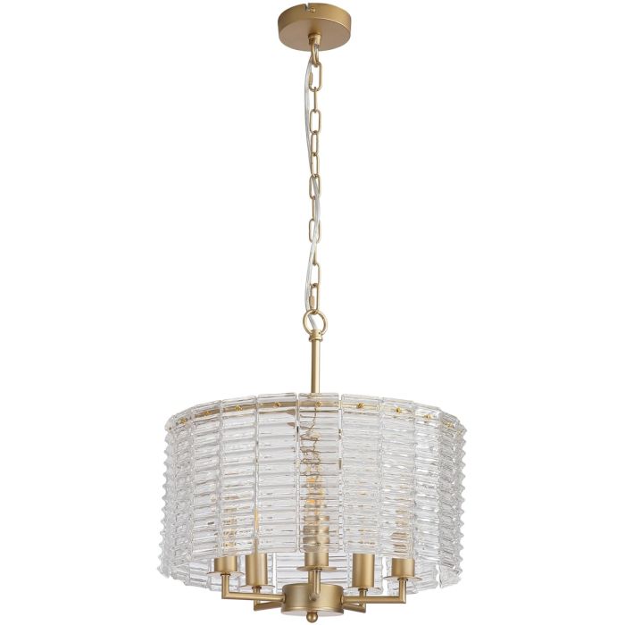 Searchlight SL-11349-5GO kroonluchter Flute goud 40cm
