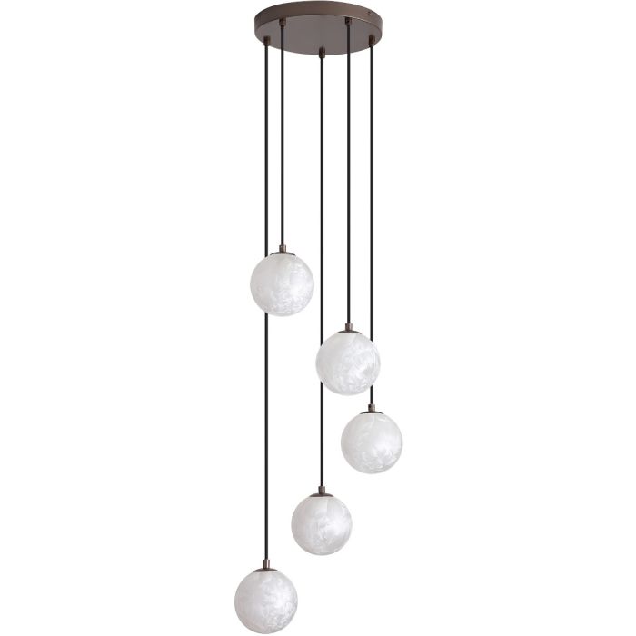 Searchlight SL-33450-5BZ Hanglamp Frosty brons 35cm