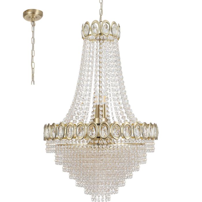 Searchlight SL-1711-11SB Kroonluchter Louis Phillipe goud 54cm