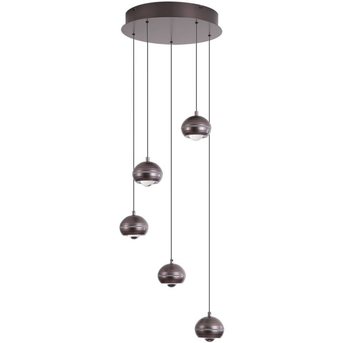 Searchlight SL-12013-5NI Hanglamp Meteor zwartnikkel 38cm
