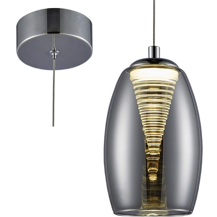 Brilliant G60770/93-BR Hanglamp Metropolis gerookt 12cm