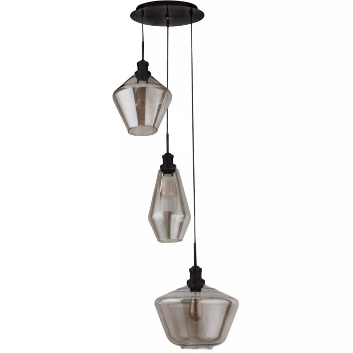 Searchlight SL-5423-3BK Hanglamp Mia rookglas 51cm