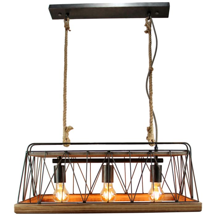 Brilliant 93587/71-BR Hanglamp Narcy hout 59cm