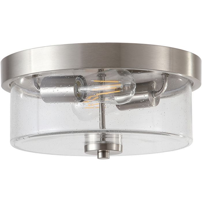 Searchlight SL-66210-2SS Plafondlamp Preston staal 33cm