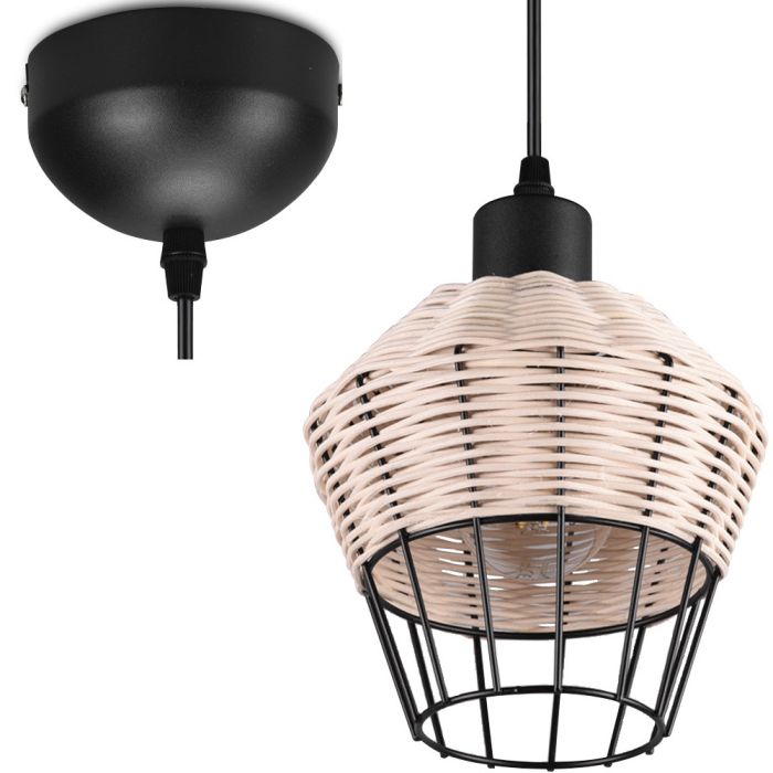 Trio  R31261036-TR Hanglamp Bork rotan 17cm