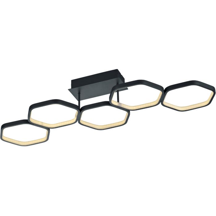 Trio  R62055142-TR Plafondlamp Vigo zwart 90cm