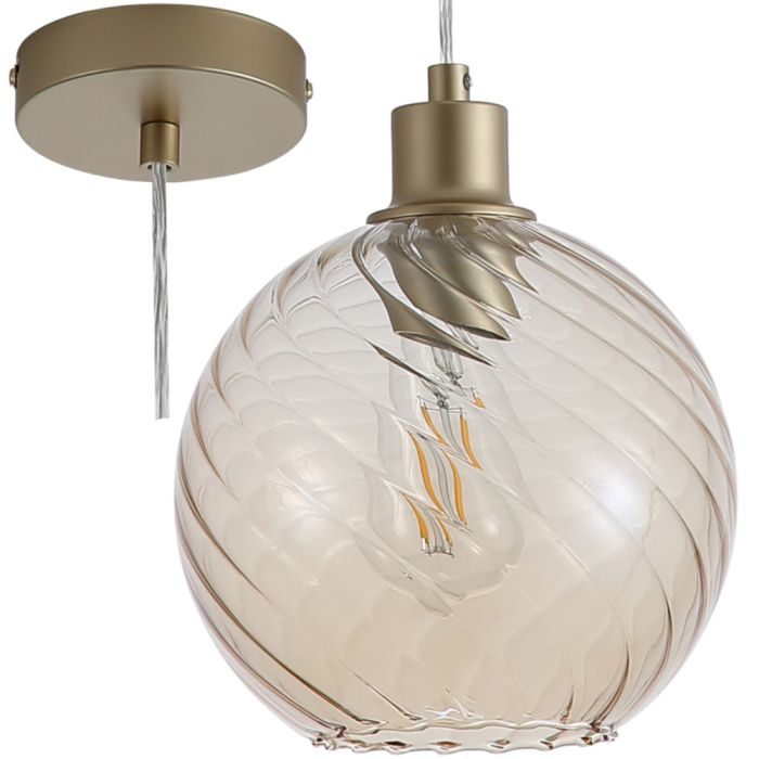 Searchlight SL-44520CP Hanglamp Radiance goud 20cm