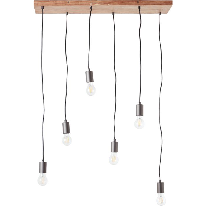 Brilliant 99542/76-BR Hanglamp Rustik hout 80cm