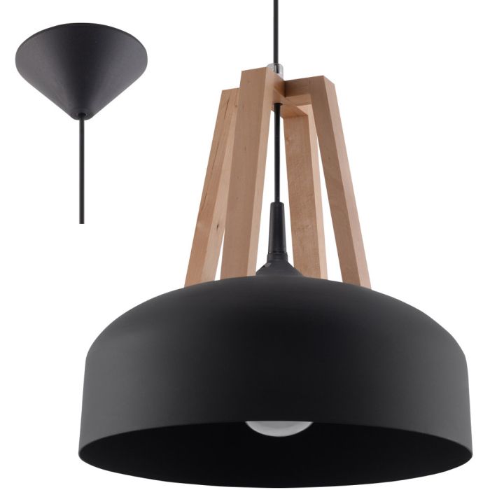 Soll SOL0390 Hanglamp Casco zwart 30cm