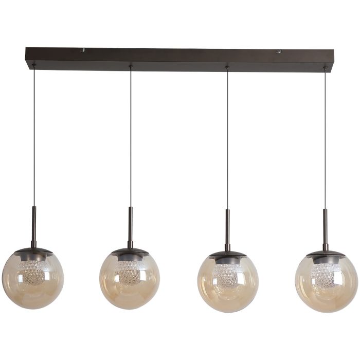 Searchlight SL-10321-4BZ Hanglamp Solis champagneglas 90cm