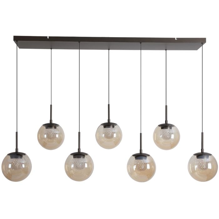Searchlight SL-10321-7BZ Hanglamp Solis champagneglas 123cm