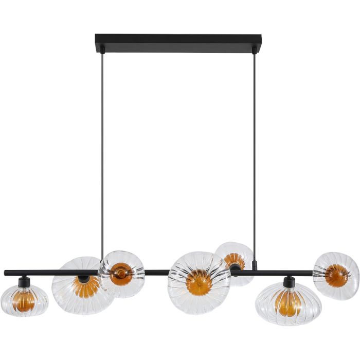 Searchlight SL-24123-7BK Hanglamp Sunbeam amber 90cm