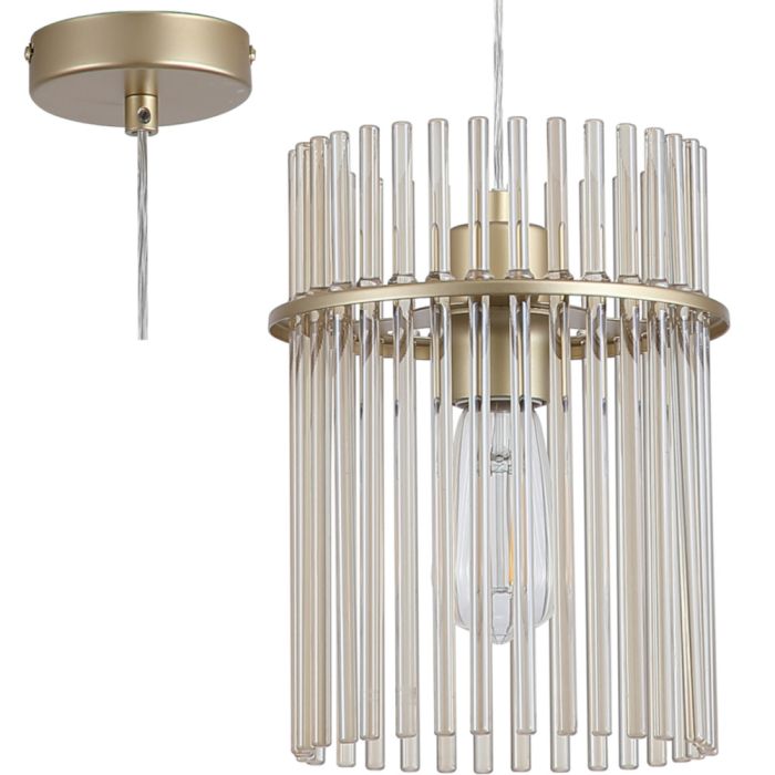 Searchlight SL-55620CP Hanglamp Swizzle goud 20cm