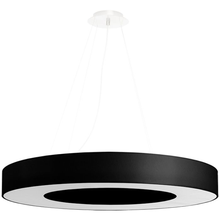 Sollux Saturno SL.0754 grote zwarte hanglamp van textiel