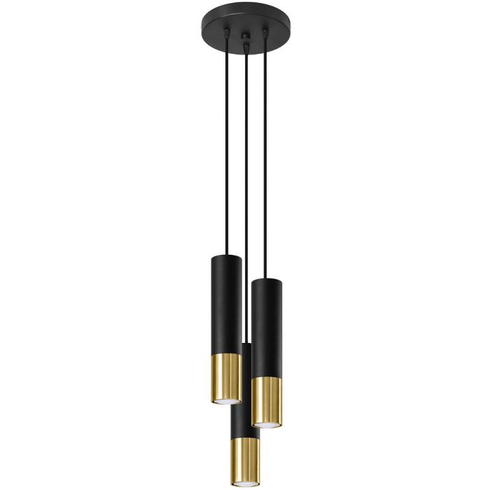 Sollux Lopez SL.0955 zwart met gouden hanglamp