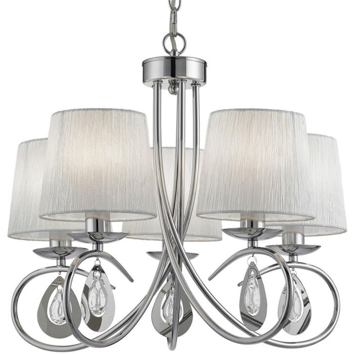 Searchlight Angelique 1025-5CC chromen kroonluchter