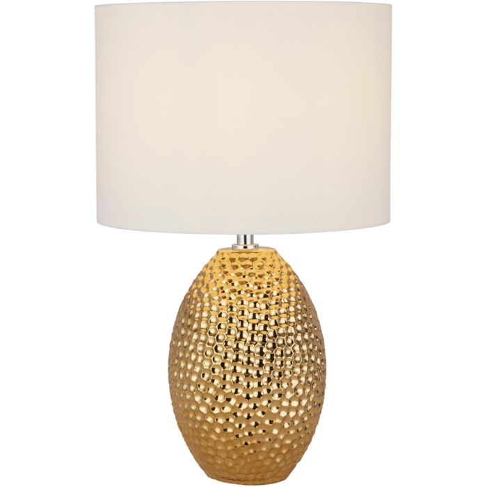 Searchlight Nadine EU1304-1GO goudkleurige tafellamp met creme kap