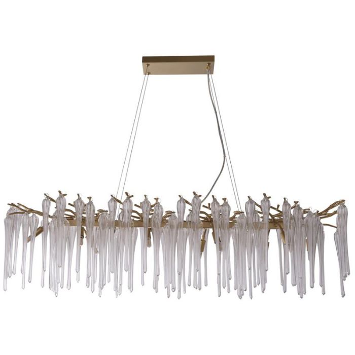 Searchlight Heritage 10425-10GO goudkleurige hanglamp met helder glazen druppels