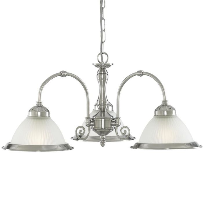 Searchlight American Diner 1043-3 zilverkleurige kroonluchter