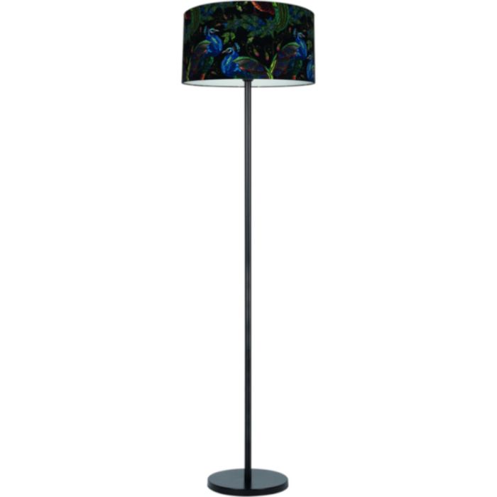 Britop Pauw 124090104 vloerlamp met fluwelen kap met pauwen