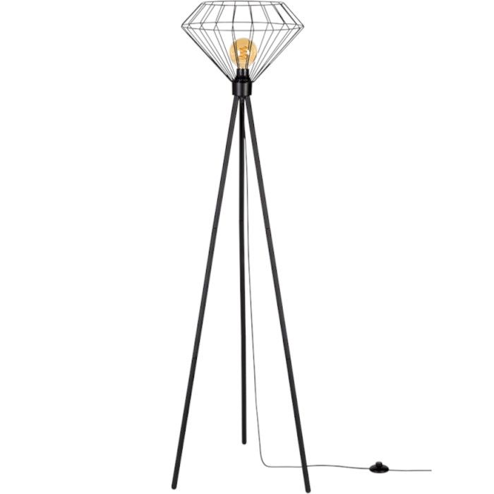 Britop Raquelle 12570104 zwarte vloerlamp met kap van metaaldraad