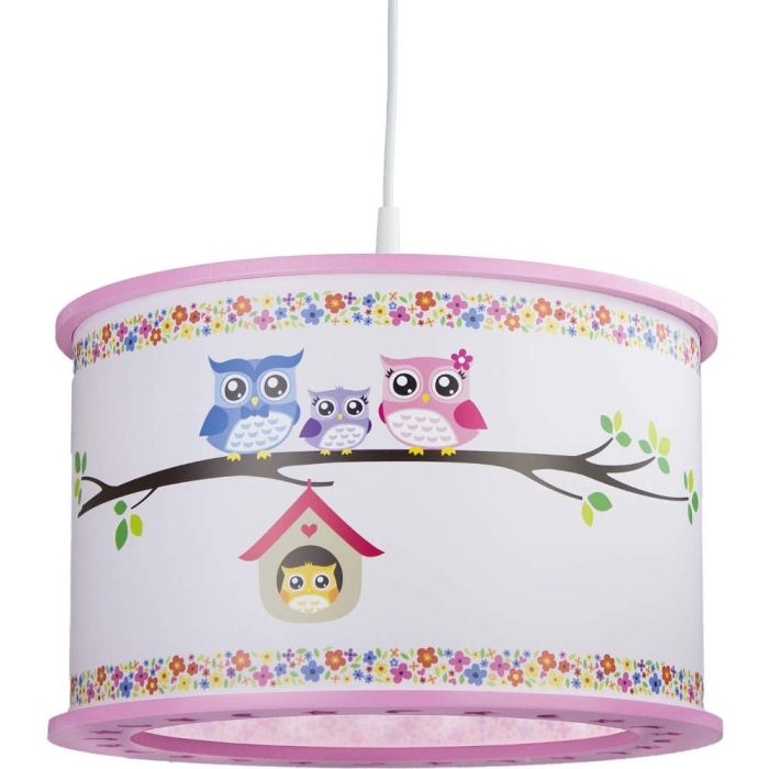 Hanglamp Uilen familie Roze