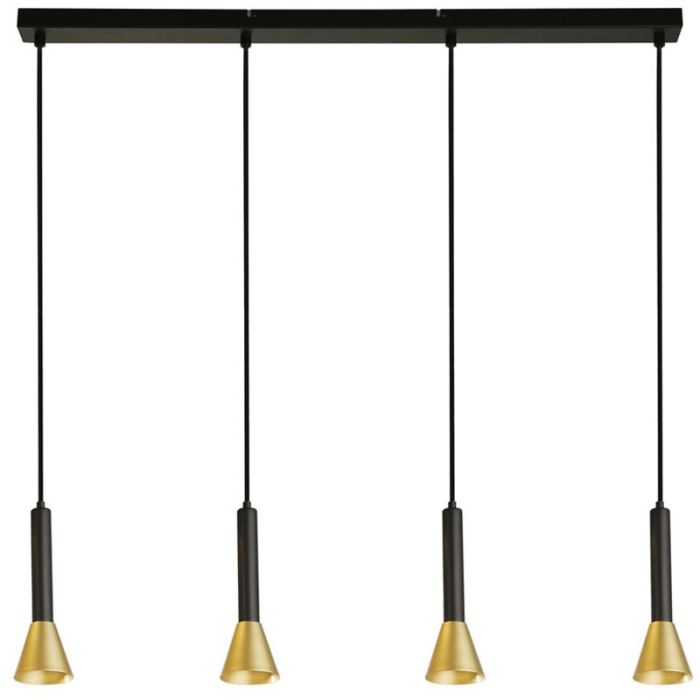 Searchlight Signal 13611-4BGO zwart met goud kleurige hanglamp