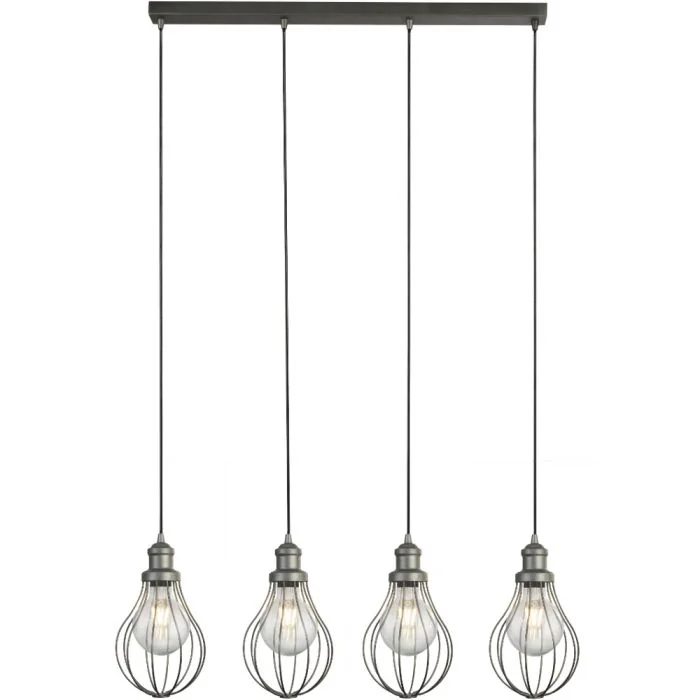 Searchlight Balloon Cage 1384-4PW tin kleurige hanglamp
