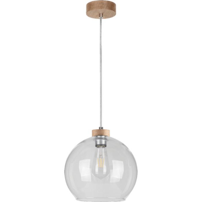 Britop Laguna 18720174 eiken hanglamp met glazen bol
