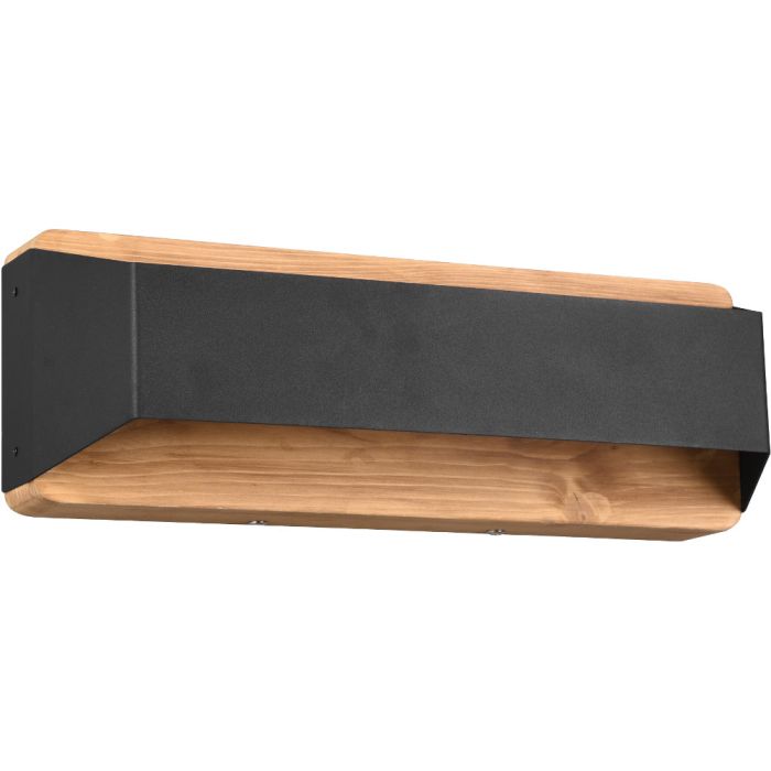 Trio Arino 224819132 zwarte wandlamp met hout