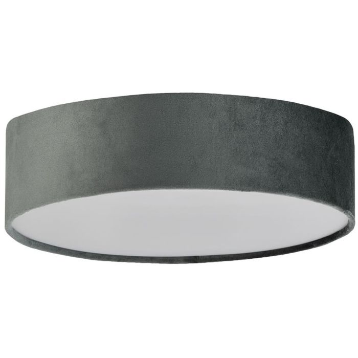 Searchlight Drum 23298-2GY grijs fluwelen plafonniere