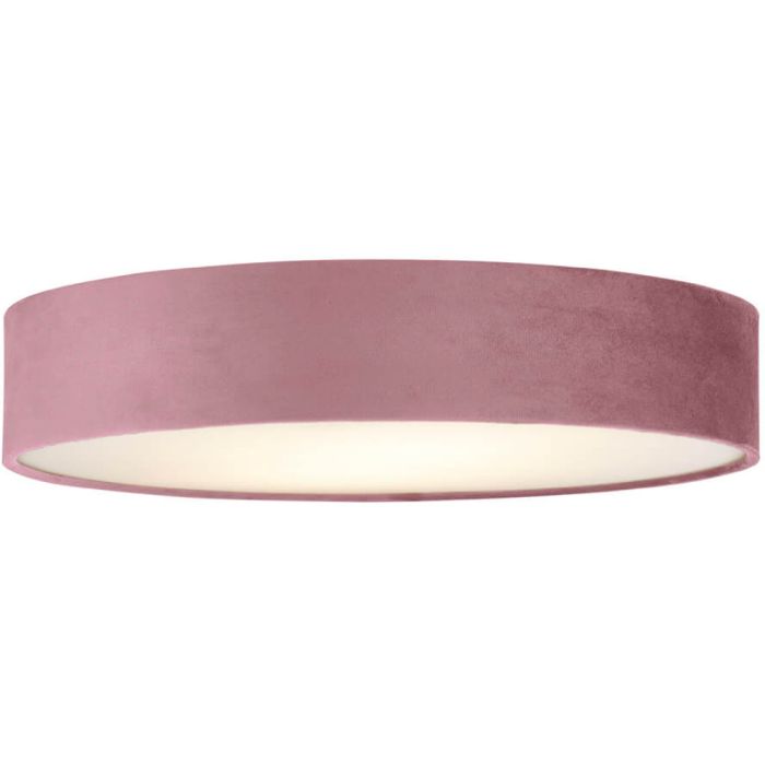 Searchlight Drum 23298-3PI roze fluwelen plafonniere