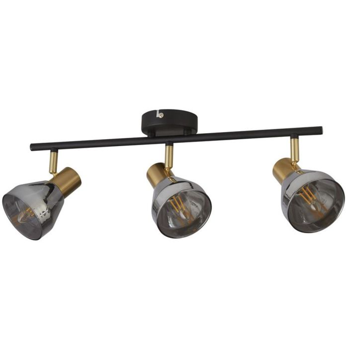 Searchlight Westminster 23801-3SM zwart met messing spot met rookglas